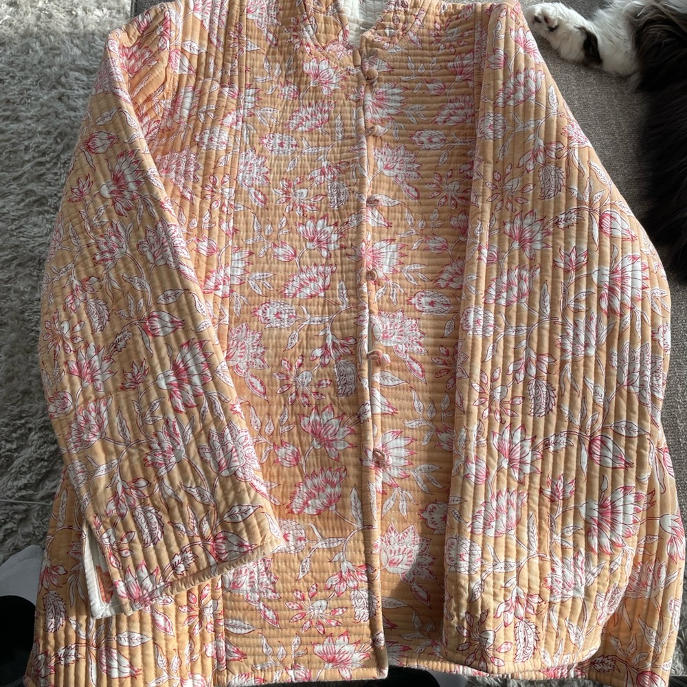 Floral reversible Quilted Jacket- cotton.